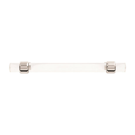 HICKORY Crystal Palace Handle Cabinet Pulls in Polished Nickel and Clear 128mm H079519-CA14 Front View