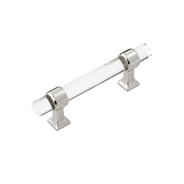 HICKORY Crystal Palace Handle Cabinet Pulls in Polished Nickel and Clear 3" HH075857-CA14