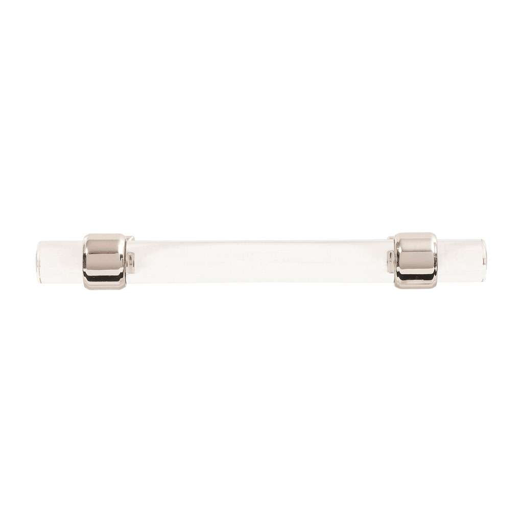 HICKORY Crystal Palace Handle Cabinet Pulls in Polished Nickel and Clear 96mm H079518-CA14 Front View
