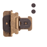 Hickory Double Demountable 1/2" Overlay Partial Wrap Cabinet Hinge (pair) in Antique Brass P5310-AB Open Top