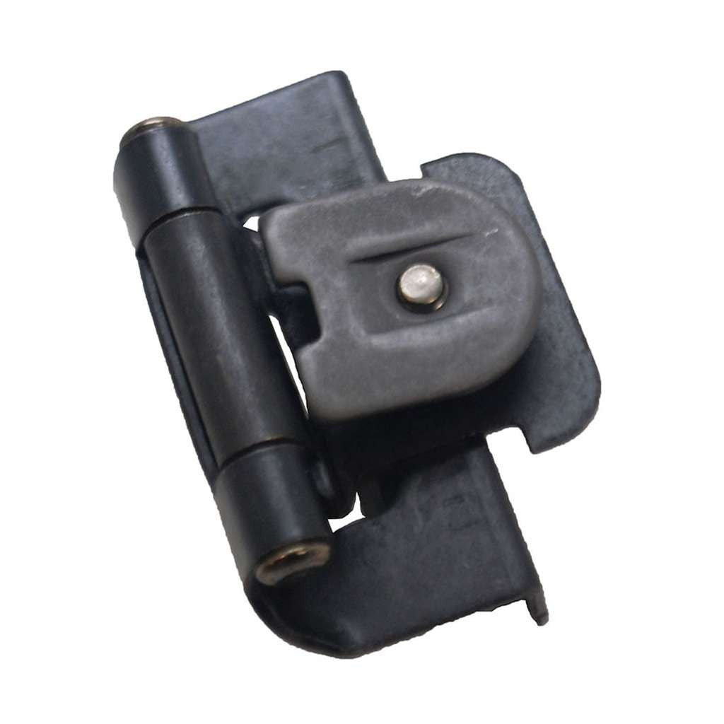 Hickory Double Demountable 1/2" Overlay Partial Wrap Cabinet Hinge (pair) in Black Iron P5310-BI Angle