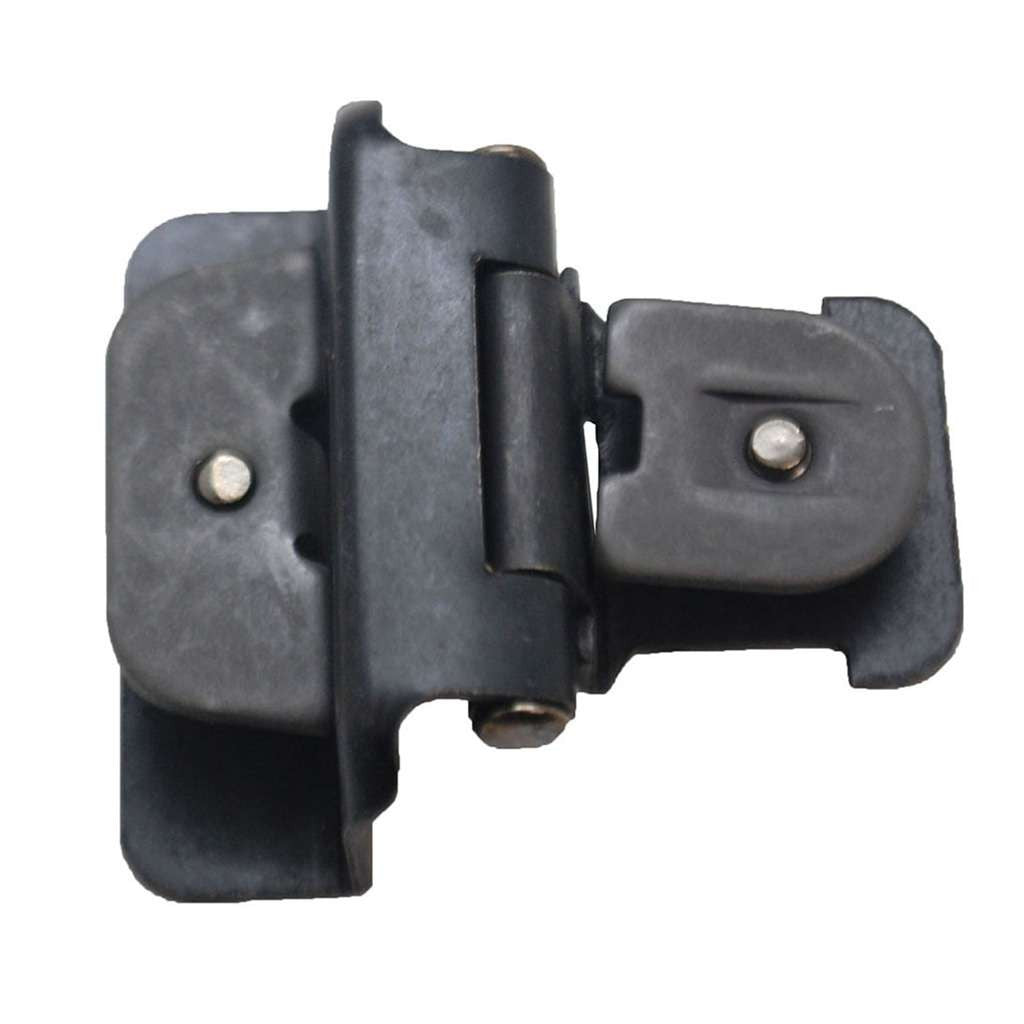 Hickory Double Demountable 1/2" Overlay Partial Wrap Cabinet Hinge (pair) in Black Iron P5310-BI Open Top