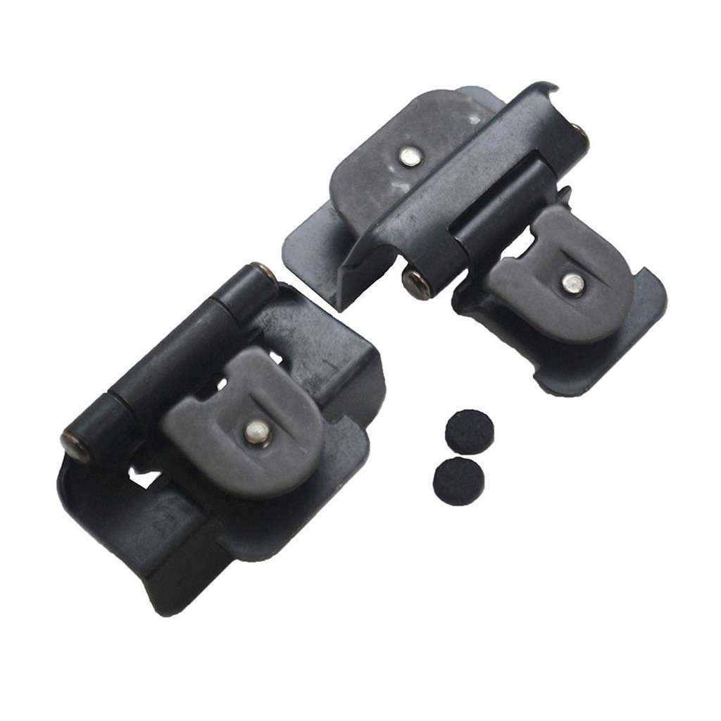 Hickory Double Demountable 1/2" Overlay Partial Wrap Cabinet Hinge (pair) in Black Iron P5310-BI Pair
