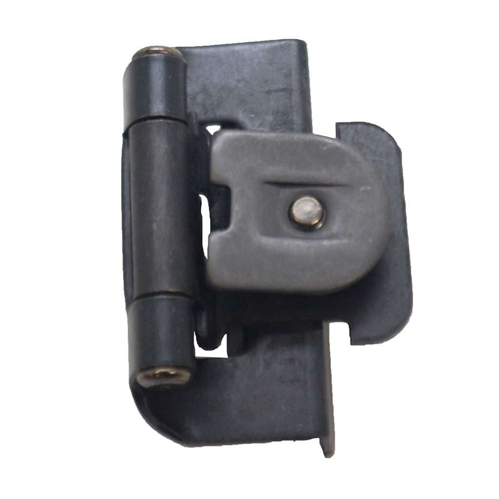 Hickory Double Demountable 1/2" Overlay Partial Wrap Cabinet Hinge (pair) in Black Iron P5310-BI