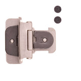 HICKORY Double Demountable 1/2" Overlay Partial Wrap Cabinet Hinge (pair) in Satin Nickel P5310-SN Open Top