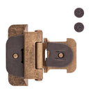 Hickory Double Demountable 1/4" Overlay Partial Wrap Cabinet Hinge (pair) in Antique Brass P5311-AB Open Top