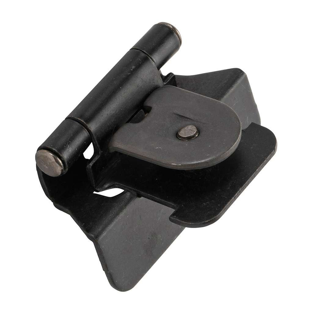 Hickory Double Demountable 1/4" Overlay Partial Wrap Cabinet Hinge (pair) in Black Iron P5311-BI Angle