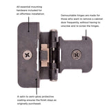 Hickory Double Demountable 1/4" Overlay Partial Wrap Cabinet Hinge (pair) in Black Iron P5311-BI Information