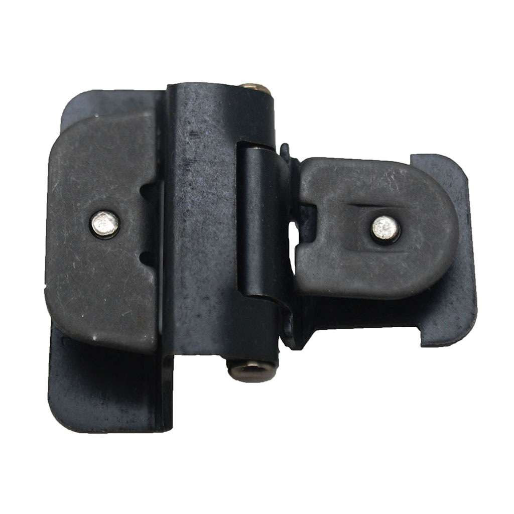 Hickory Double Demountable 1/4" Overlay Partial Wrap Cabinet Hinge (pair) in Black Iron P5311-BI Open Top
