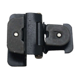 Hickory Double Demountable 1/4" Overlay Partial Wrap Cabinet Hinge (pair) in Black Iron P5311-BI Open Top