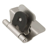 Hickory Double Demountable 1/4" Overlay Partial Wrap Cabinet Hinge (pair) in Satin Nickel P5311-SN Angle