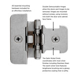 Hickory Double Demountable 1/4" Overlay Partial Wrap Cabinet Hinge (pair) in Satin Nickel P5311-SN Information