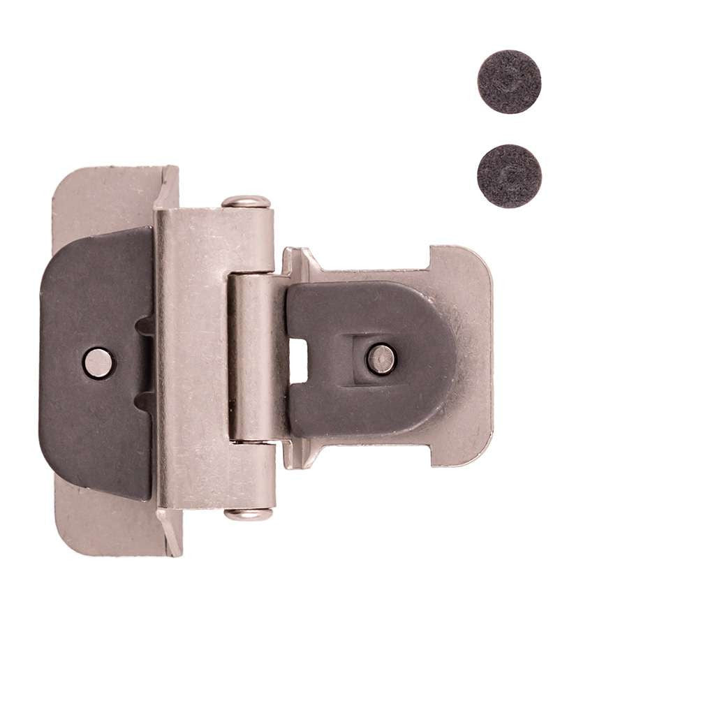 Hickory Double Demountable 1/4" Overlay Partial Wrap Cabinet Hinge (pair) in Satin Nickel P5311-SN Open Top