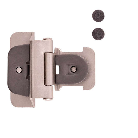 Hickory Double Demountable 1/4" Overlay Partial Wrap Cabinet Hinge (pair) in Satin Nickel P5311-SN Open Top