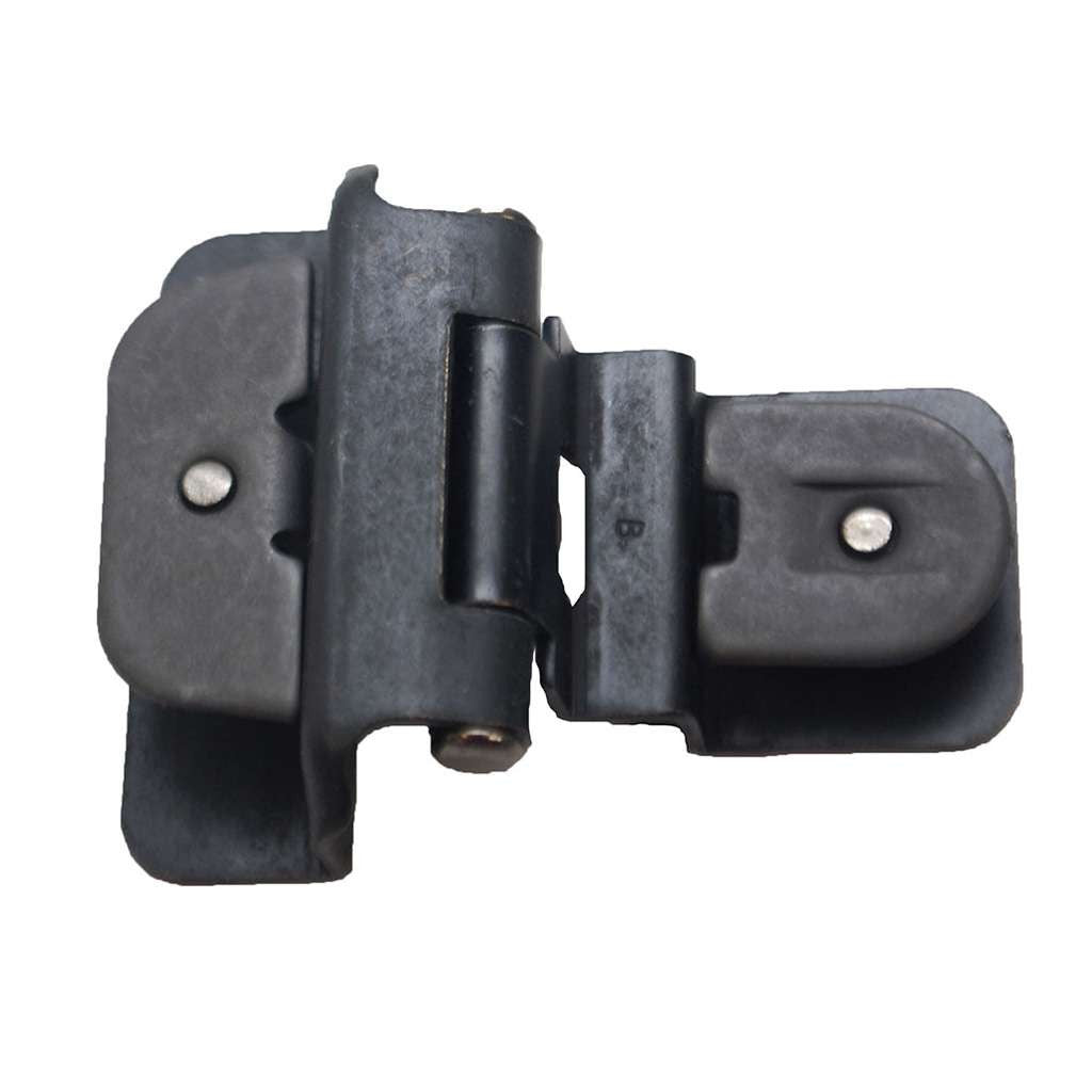 Hickory Double Demountable 3/8" Inset Partial Wrap Cabinet Hinge (pair) in Black Iron P5312-BI Open Top