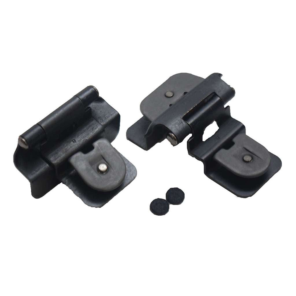 Hickory Double Demountable 3/8" Inset Partial Wrap Cabinet Hinge (pair) in Black Iron P5312-BI Pair