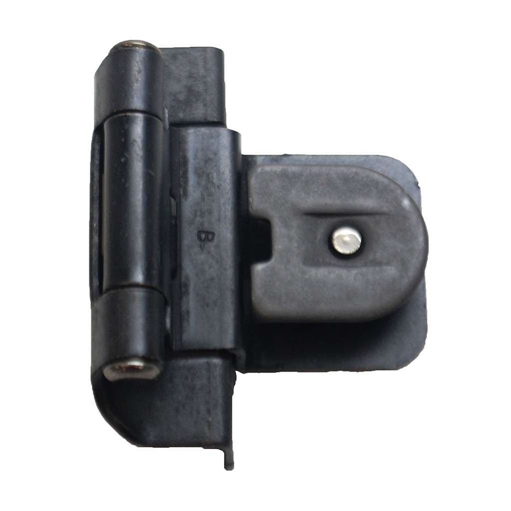Hickory Double Demountable 3/8" Inset Partial Wrap Cabinet Hinge (pair) in Black Iron P5312-BI