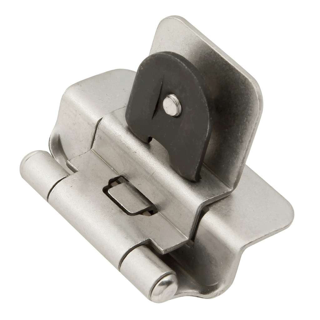 Hickory Double Demountable 3/8" Inset Partial Wrap Cabinet Hinge (pair) in Satin Nickel P5312-SN Angle