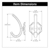 Technical Drawing of a Wall Hook from Hickory Hardware's Karat Collection H077848