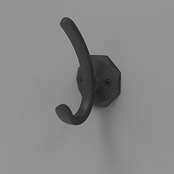 Wall View of a Matte Black Wall Hook from Hickory Hardware's Karat Collection H077848MB