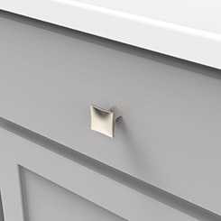 Drawer View of a Polished Nickel Square Cabinet Knob from Hickory Hardware's Twist Collection H076014-14