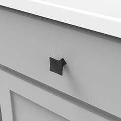 Drawer View of a Black Iron Square Cabinet Knob from Hickory Hardware's Twist Collection H076014-BI