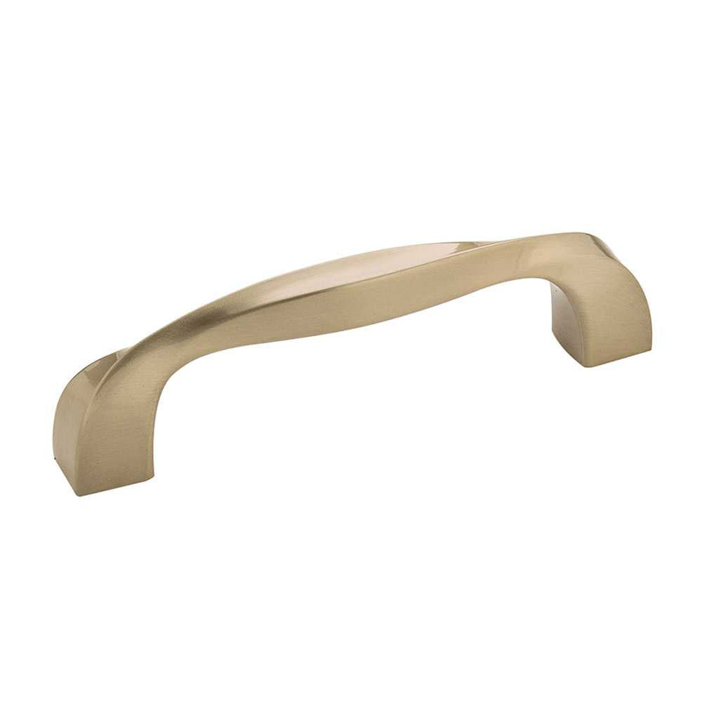 Main View of a Golden Nickel 3-3/4" Hole Centers Cabinet Handle Pull from Hickory Hardware's Twist Collection H076016-EGN