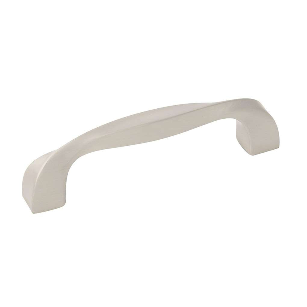 Main View of a Satin Nickel 3-3/4" Hole Centers Cabinet Handle Pull from Hickory Hardware's Twist Collection H076016-SN