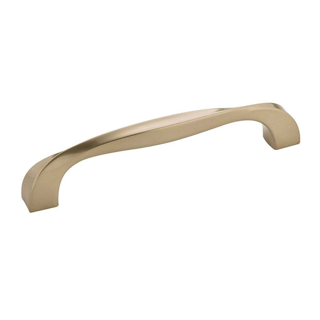 Main View of a Golden Nickel 5-1/16" Hole Centers Cabinet Handle Pull from Hickory Hardware's Twist Collection H076017-EGN