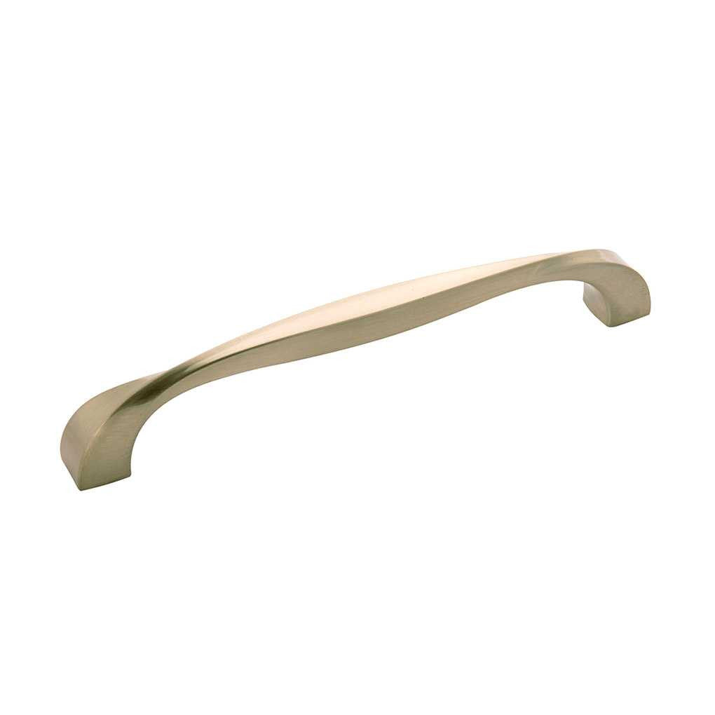 Main View of a Golden Nickel 6-5/16" Hole Centers Cabinet Handle Pull from Hickory Hardware's Twist Collection H076018-EGN