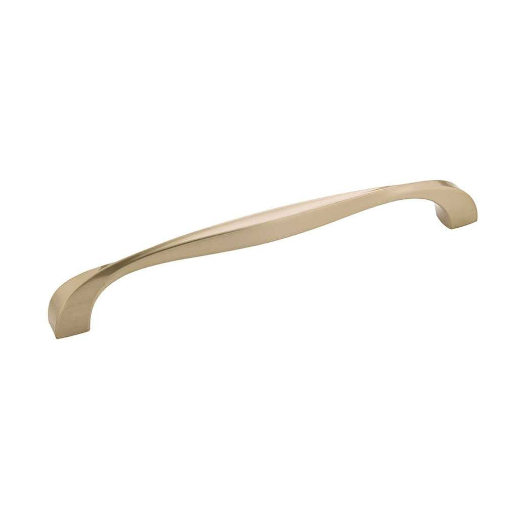 Main View of a Golden Nickel 7-9/16" Hole Centers Cabinet Handle Pull from Hickory Hardware's Twist Collection H076019-EGN