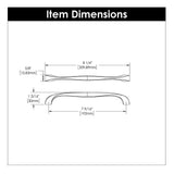 Technical Drawing of a Satin Nickel 7-1/2" Hole Centers Cabinet Handle Pull from Hickory Hardware's Twist Collection H076019-SN