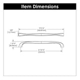Technical Drawing of a Satin Nickel 8-1/4" Hole Centers Cabinet Handle Pull from Hickory Hardware's Twist Collection H076020-SN