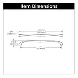 Technical Drawing of a Golden Nickel 12" Hole Centers Cabinet Handle Pull from Hickory Hardware's Twist Collection H076021-EGN