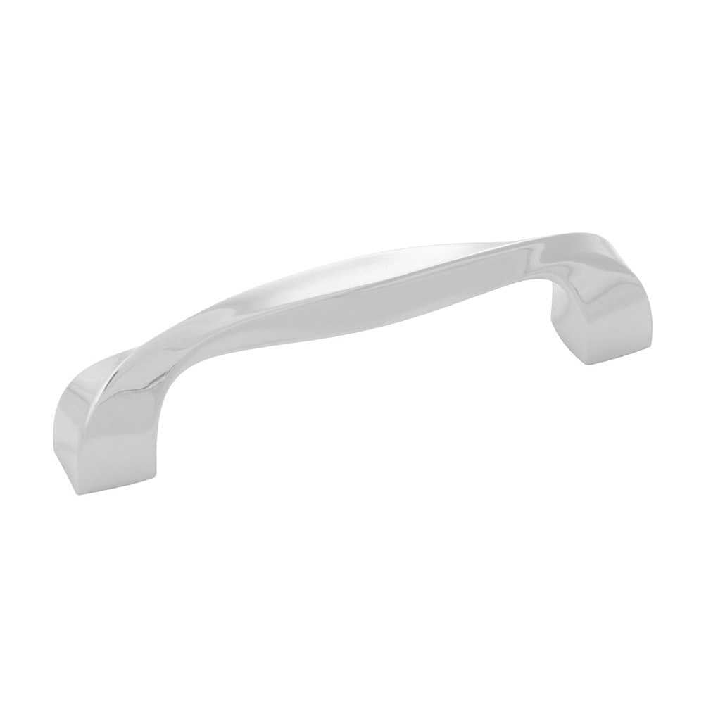 Main View of a Polished Nickel 3-3/4" Hole Centers Cabinet Handle from Hickory Hardware's Twist Collection H076016-14