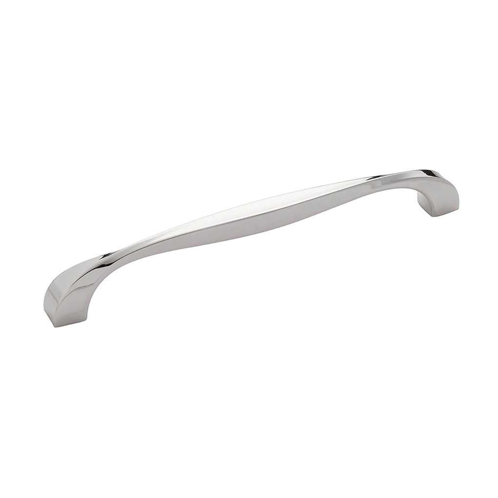 Main View of a Polished Nickel 7-1/2" Hole Centers Cabinet Handle from Hickory Hardware's Twist Collection H076019-14