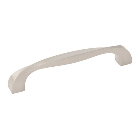 Main View of a Satin Nickel 5" Hole Centers Cabinet Handle Pull from Hickory Hardware's Twist Collection H076017-SN