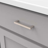 HICKORY Heritage Designs Square Handle Cabinet Pull in Satin Nickel 96mm R078429SN Mounted