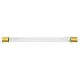 HICKORY Midway Handle Cabinet Pulls in Brushed Golden Brass and Clear 12" P3711-CABGB Front View