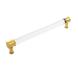 HICKORY Midway Handle Cabinet Pulls in Brushed Golden Brass and Clear 12" P3711-CABGB