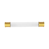 HICKORY Midway Handle Cabinet Pulls in Brushed Golden Brass and Clear 128mm P3635-CABGB Front View
