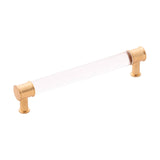 HICKORY Midway Handle Cabinet Pulls in Brushed Golden Brass and Clear 160mm P3702-CABGB