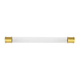 HICKORY Midway Handle Cabinet Pulls in Brushed Golden Brass and Clear 192mm P3703-CABGB Front View