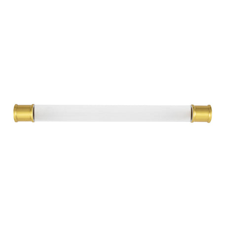 HICKORY Midway Handle Cabinet Pulls in Brushed Golden Brass and Clear 192mm P3703-CABGB Front View