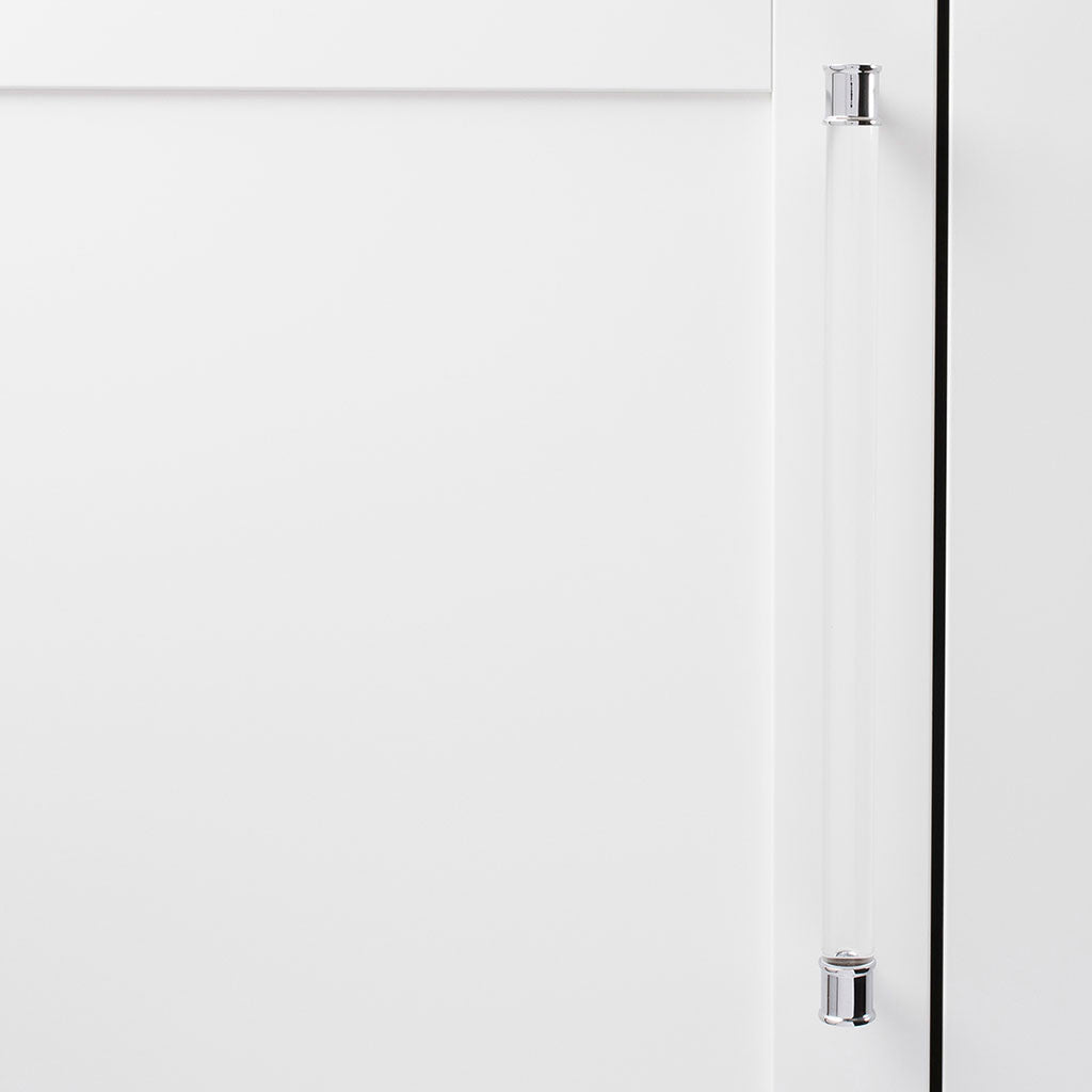 HICKORY Midway Handle Cabinet Pulls in Chrome and Clear 12" P3711-CACH Display Front View