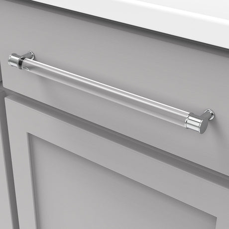 HICKORY Midway Handle Cabinet Pulls in Chrome and Clear 12" P3711-CACH Mounted
