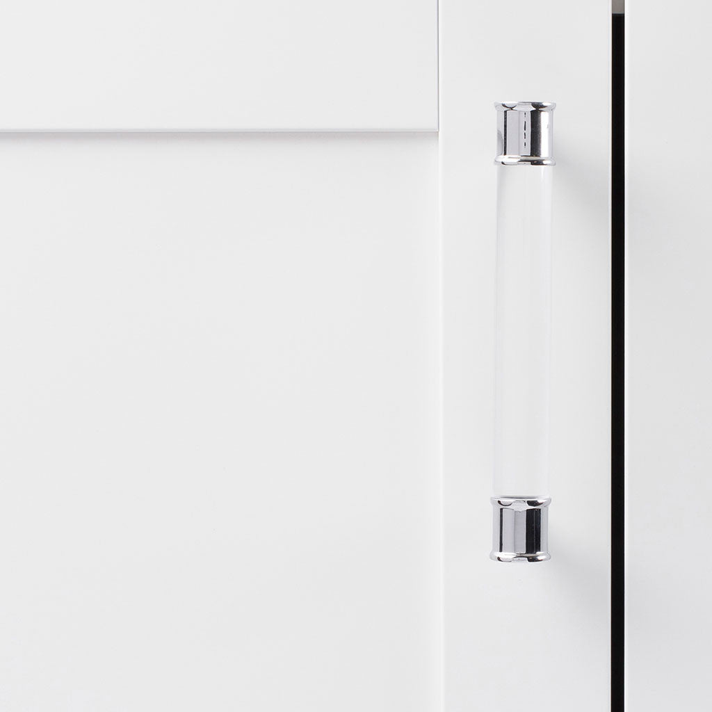 HICKORY Midway Handle Cabinet Pulls in Chrome and Clear 128mm P3635-CACH Display Front View
