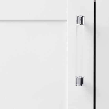 HICKORY Midway Handle Cabinet Pulls in Chrome and Clear 128mm P3635-CACH Display Front View