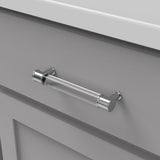 HICKORY Midway Handle Cabinet Pulls in Chrome and Clear 128mm P3635-CACH Mounted