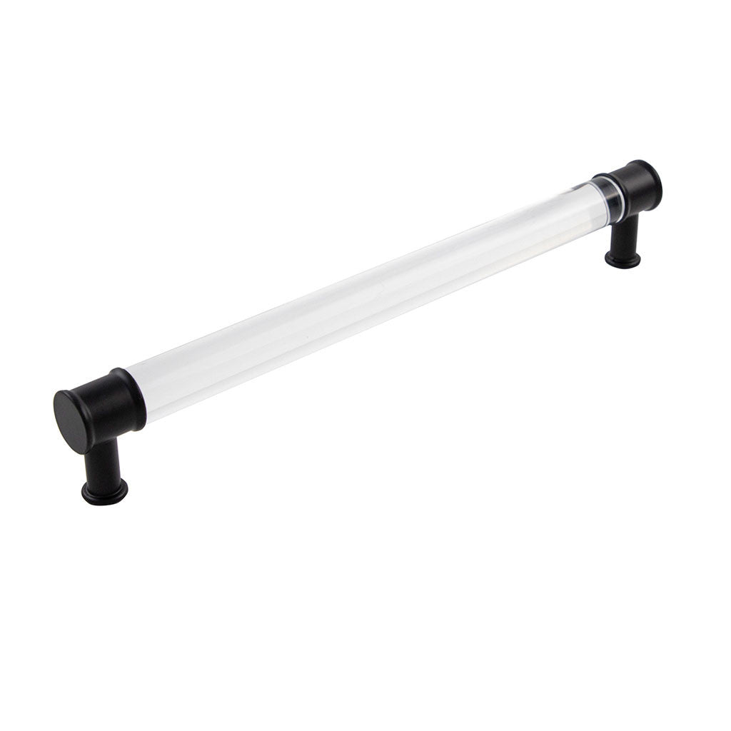 HICKORY Midway Handle Cabinet Pulls in Matte Black and Clear 12" P3711-CAMB